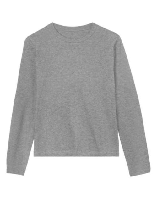 Womens Regular Long Sleeve Tee – True Blanks in Grey Melange