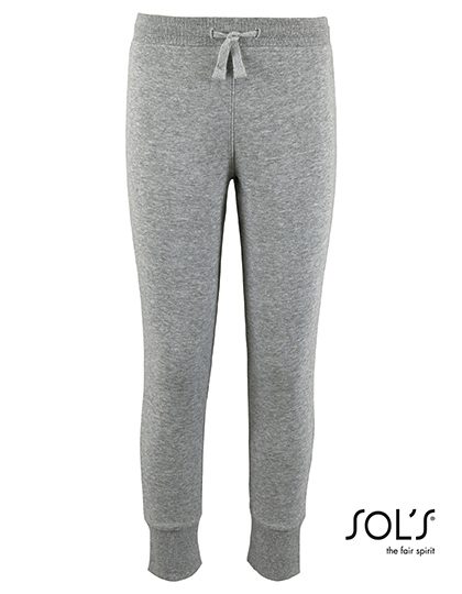 Kids´ Slim Fit Jogging Pants Jake – SOL´S in Grey Melange