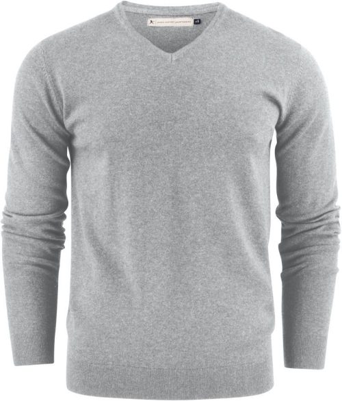 Herren V-Ausschnitt Pullover Ashland V-Neck – James Harvest in Grey Melange