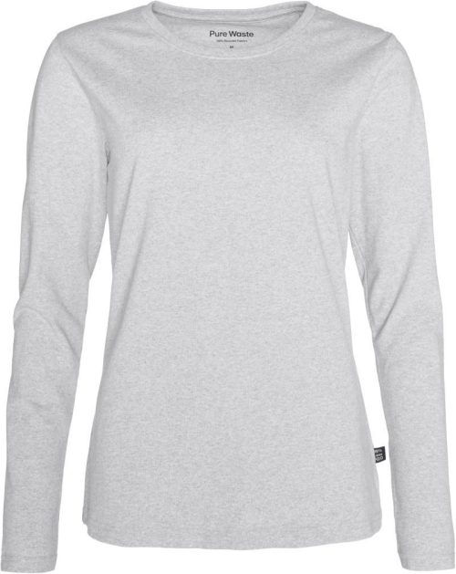 Schweres Damen T-Shirt langarm LSWB – Pure Waste in Grey Melange
