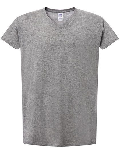 Ladies´ Curves T-Shirt V-Neck – JHK in Grey Melange