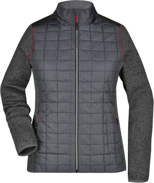 Damen Strick Hybrid Jacke JN 741 – Daiber in Grey Melange/Anthracite Melange