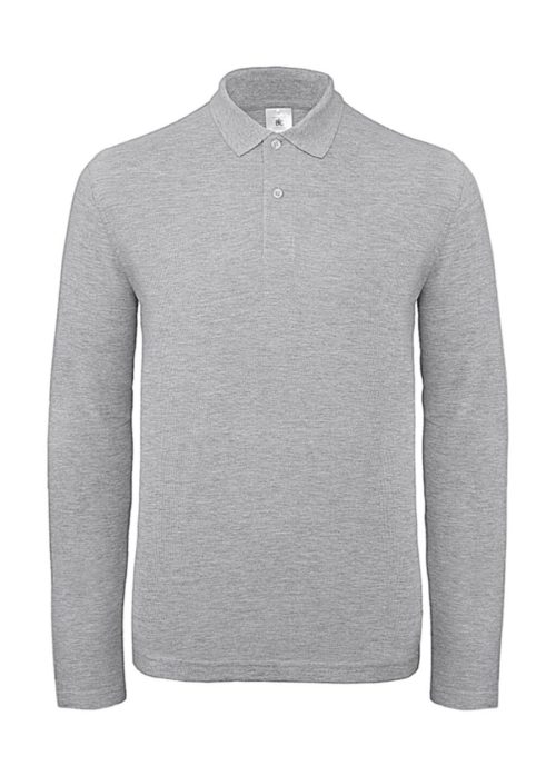ID.001 Men's long-sleeved polo shirt PUI12 – B&C in Heather Grey
