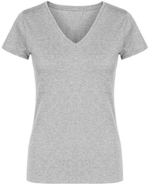 Damen X.O V-Ausschnitt T-Shirt 1525 – Promodoro in Heather Grey