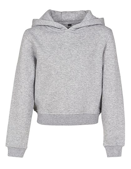 Girls Cropped Sweat Hoody – Build Your Brand in Heather Grey