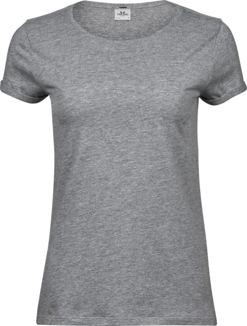 Damen T-Shirt mit Umschlag am Arm TJ 5063 – Tee Jays in Heather Grey