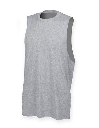 Men´s High Neck Slash Armhole Vest – SF Clothing in Heather Grey