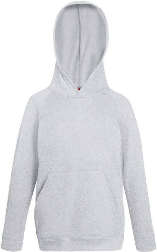 Kinder Kapuzen Sweater Kids Lightweight Hooded Sweat – Fruit of the Loom in Heather Grey