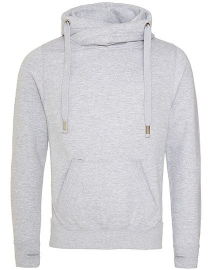 Cross Neck Hoodie – Just Hoods in Heather Grey
