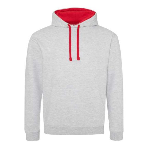 Varsity Hoodie – Just Hoods in Heather Grey/Fire Red