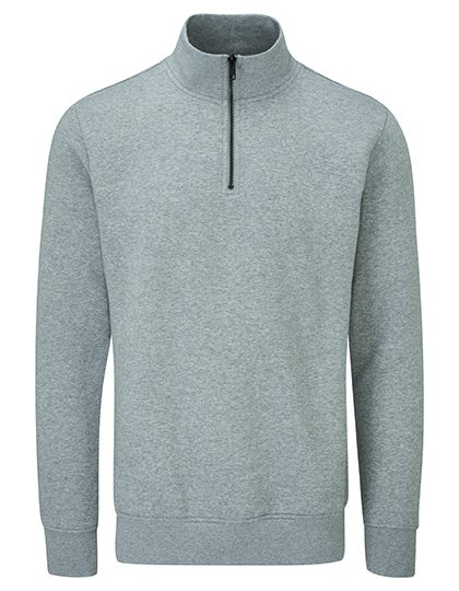 The Quarter Zip Sweat – Mantis in Heather Grey Melange
