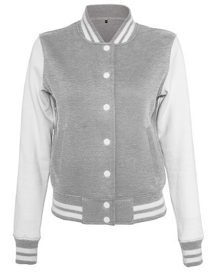 Ladies´ Sweat College Jacket – Build Your Brand in Heather Grey/White
