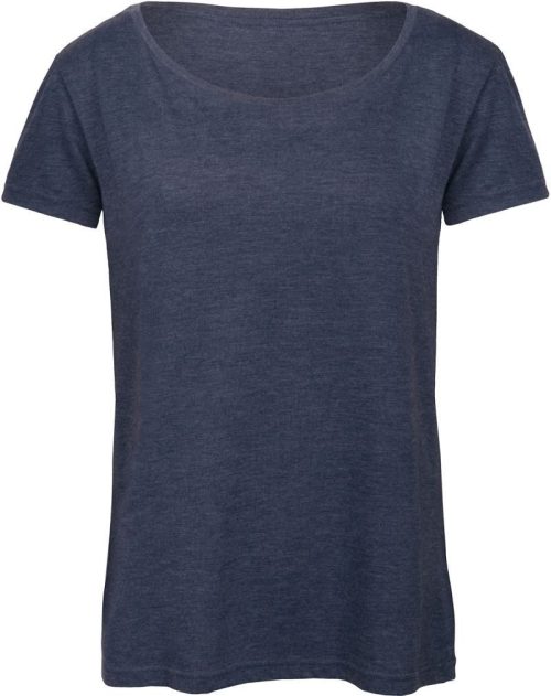 Damen T-Shirt Triblend /women – B&C in Heather Navy