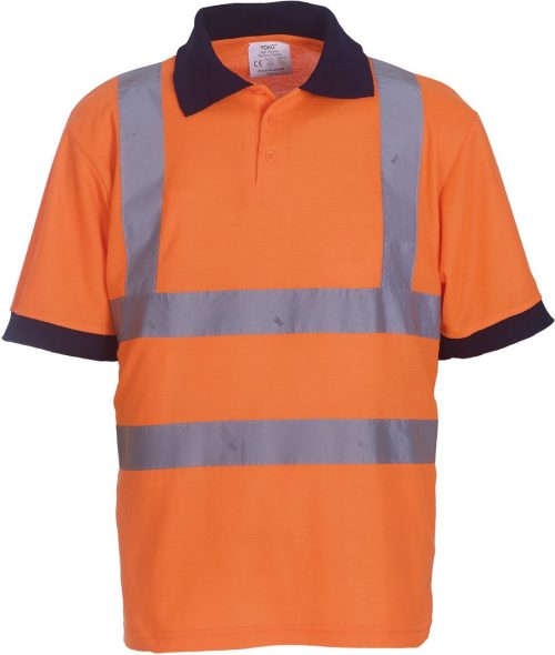 Two Band & Brace Hi-Vis Polo Shirt – YOKO in Hi Vis Orange