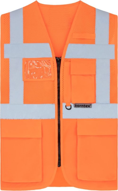 Hi-Vis Multifunktionsweste KXEXQ – Athens – Korntex in Hi Vis Orange