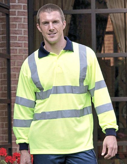 Hi-Vis Long Sleeve Polo – YOKO in Hi-Vis Orange