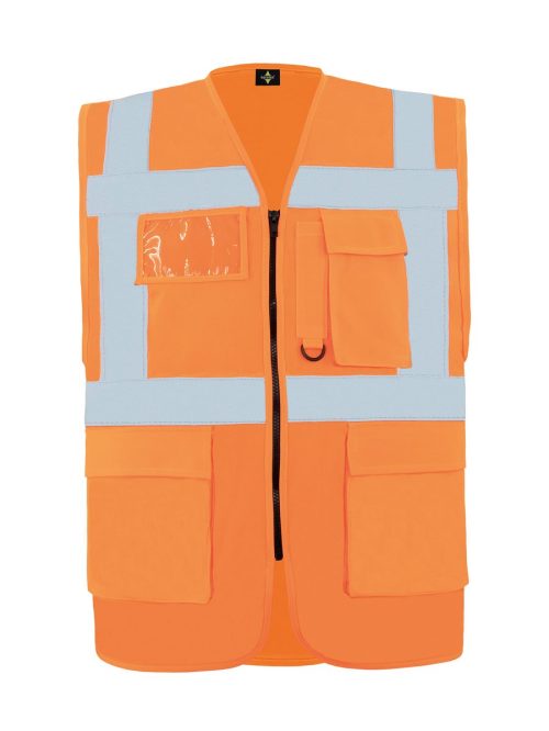 Comfort Executive Safety Vest "hamburg" - Multifunctional With Pockets – Korntex in Hi Vis Orange