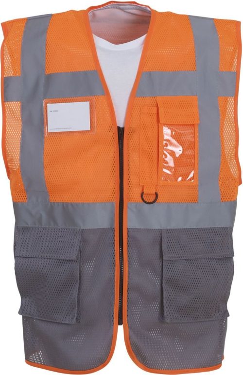Hi-Vis Mesh Warnweste HVW 820 – Yoko in Hi Vis Orange/Grey