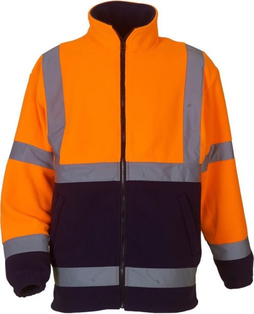 Hi-Vis Fleece Jacke HVK 08 – Yoko in Hi Vis Orange/Navy