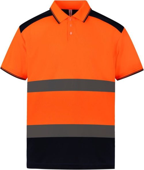 Hi-Vis Piqué Polo HVJ 220 – Yoko in Hi Vis Orange/Navy