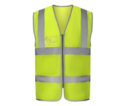Hi-Vis Zip Id Reflective Border Waistcoat HVW103 – Yoko in Hi Vis Yellow