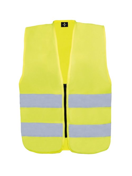 Kids´ Hi-Vis Safety Vest With Front Zipper Aalborg – Korntex in Hi Vis Yellow