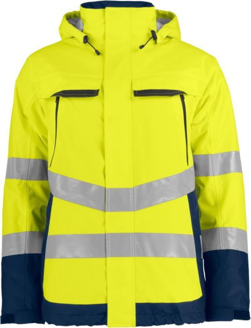 Wattierte Sicherheitsjacke 6441 Padded Jacket – ProJob in Hi Vis Yellow/Navy