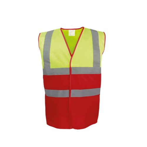 Zweifarbige Weste für hohe Sichtbarkeit HVW122 – Yoko in Hi Vis Yellow / Red