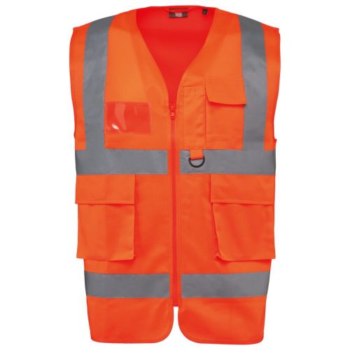 Recycelte HI-VIS SICHERHEITSWESTE mit Reißverschluss WK618 – WK in Hi Viz Orange