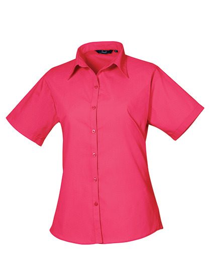 Women´s Poplin Short Sleeve Blouse – Premier Workwear in Hot Pink