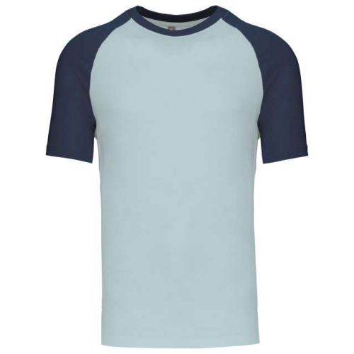 Baseball - Short-Sleeved Two-Tone T-Shirt – Kariban in Ice Blue/Denim