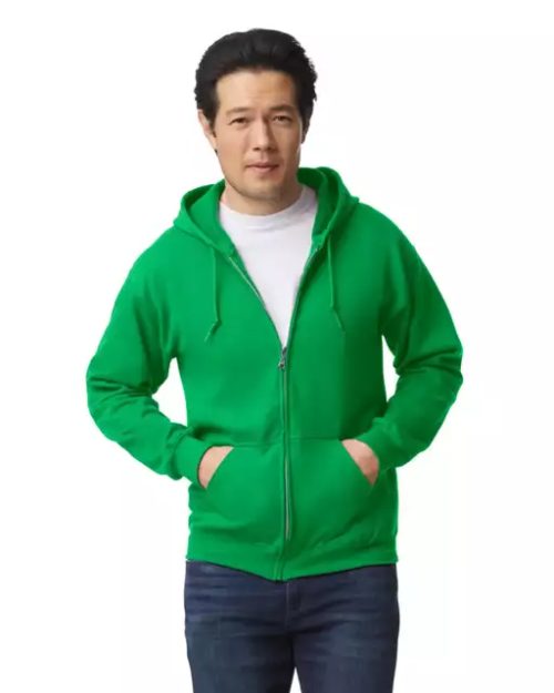 Heavy Blend™ Adult Full Zip Hooded Sweatshirt – Gildan in Irish Green