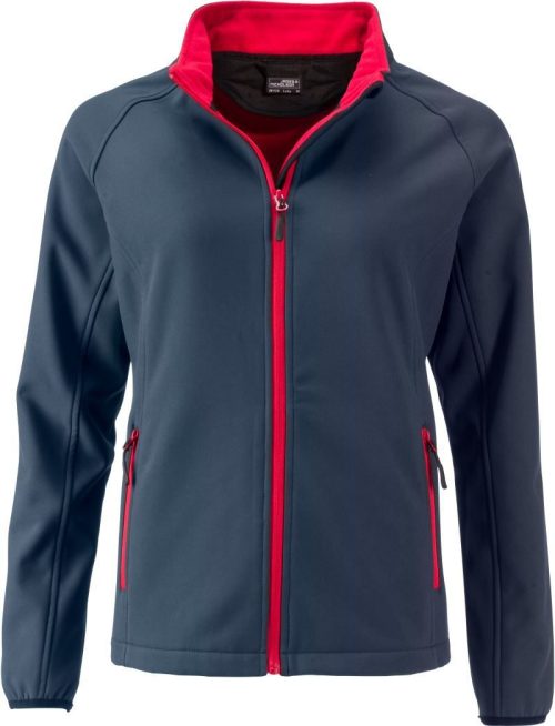 Damen 2-Lagen Promo Softshell Jacke JN 1129 – Daiber in Iron Grey/Red