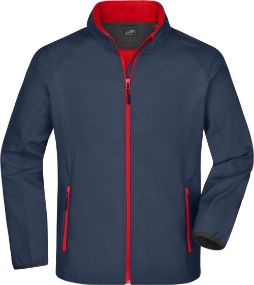 Herren 2-Lagen Promo Softshell Jacke JN 1130 – Daiber in Iron Grey/Red