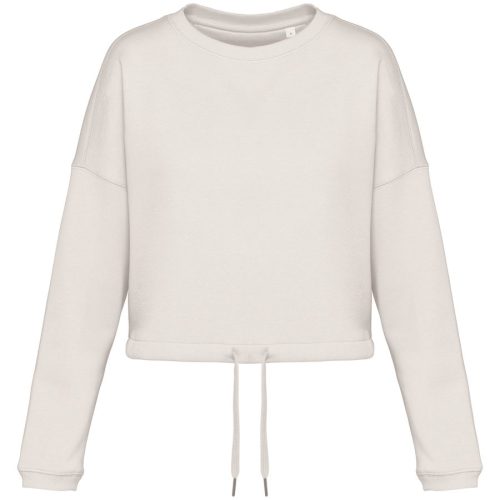 cropped Oversize Damen Sweatshirt mit Rundhalsausschnitt NS429 – Native Spirit in Ivory