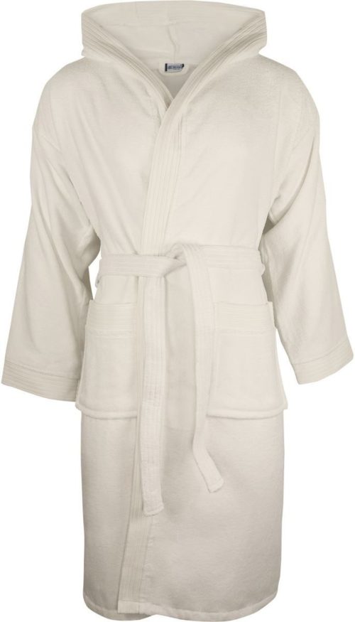 Kapuzen Bademantel Velour Bathrobe – The One Towelling in Ivory