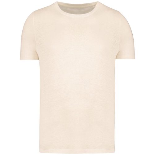 Herren-T-Shirt aus Leinen mit Rundhalsausschnitt NS320 – Spasso in Ivory