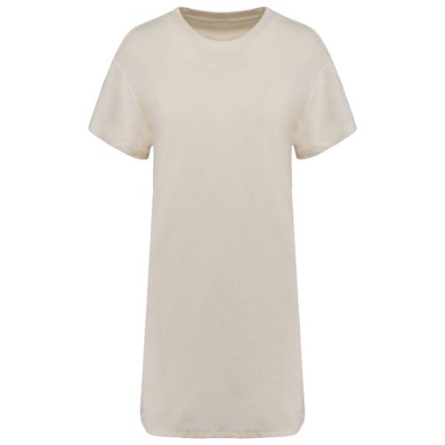 Damen-T-Shirt-Kleid aus Frottee mit überschnittener Schulterpartie NS5028 – Native Spirit in Ivory
