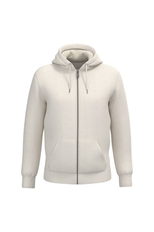 Unisex-Sweatshirt mit Reißverschluss und Sherpa-Futter NS460 – Native Spirit in Ivory