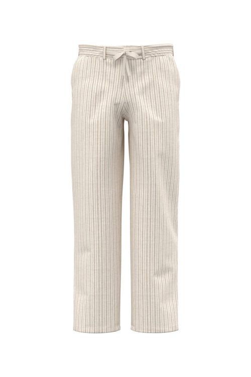 Gestreifte Leinenhose für Herren SP715 – Spasso in Ivory / Wet Sand Stripes