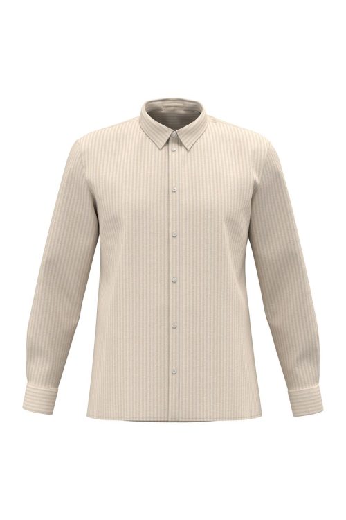Gestreiftes Leinenhemd für Herren SP525 – Spasso in Ivory / Wet Sand Stripes