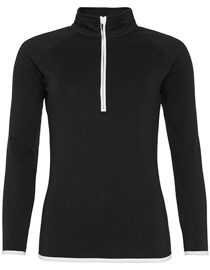 Women´s Cool 1/2 Zip Sweat – Just Cool in Jet Black/Arctic White