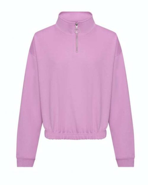 Women's Cropped 1/4 Zip Sweat – Just Hoods in Lavender