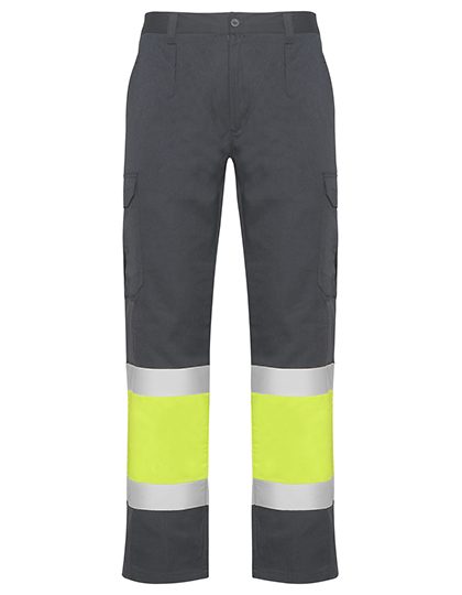 Naos Trousers – Roly Workwear in Lead 23/Fluor Yellow 221