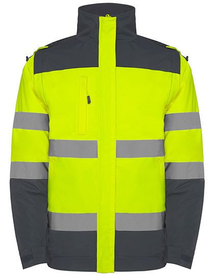 Epsylon Parka – Roly Workwear in Lead 23/Fluor Yellow 221