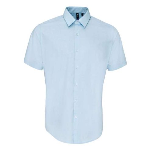 Men's Poplin Supreme Short Sleeve Shirt – Premier in Light Blue