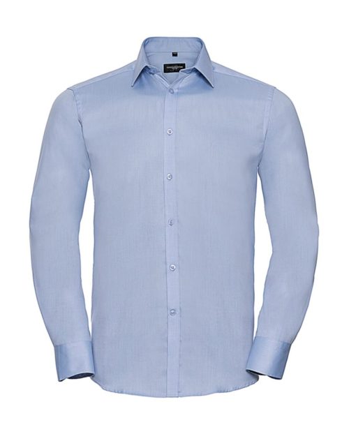 Men's Ls Herringbone Shirt 0R962M0 – Russell Collection in Light Blue
