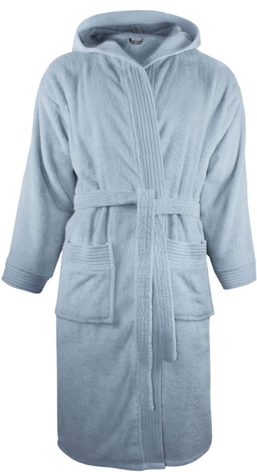 Kapuzen Bademantel Bathrobe hooded – The One Towelling in Light Blue