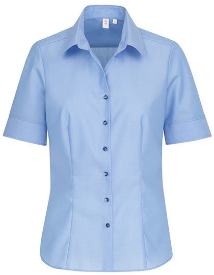 Women´s Blouse Regular Fit Short Sleeve – Seidensticker in Light Blue