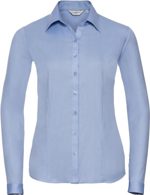Herringbone Bluse langarm 962F – Russell Athletic in Light Blue